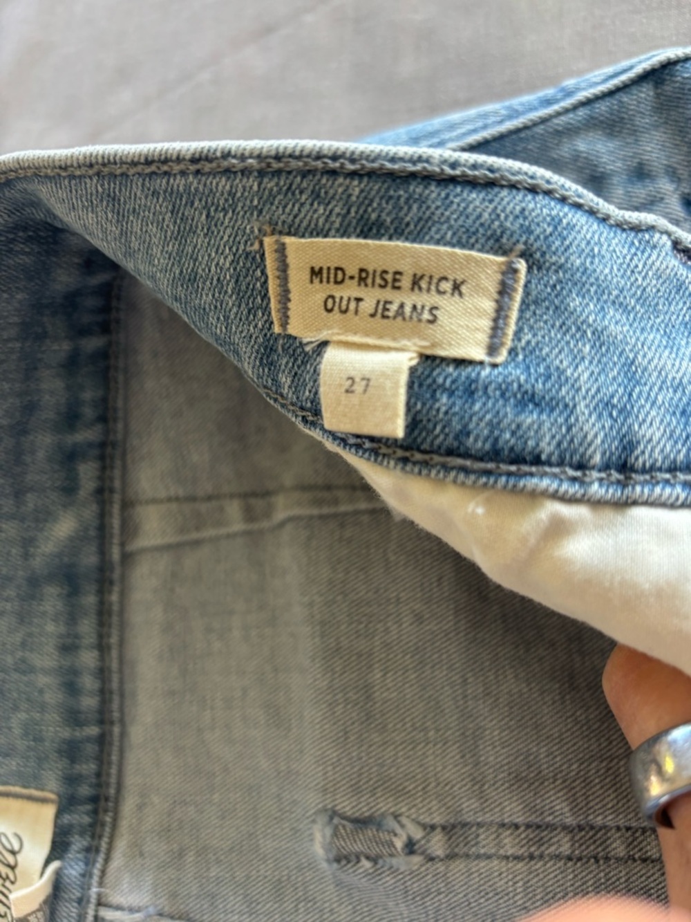 Madewell Mid Rise Kick Out Women’s Light Blue Flare Jeans Size 27 - Picture 4 of 8